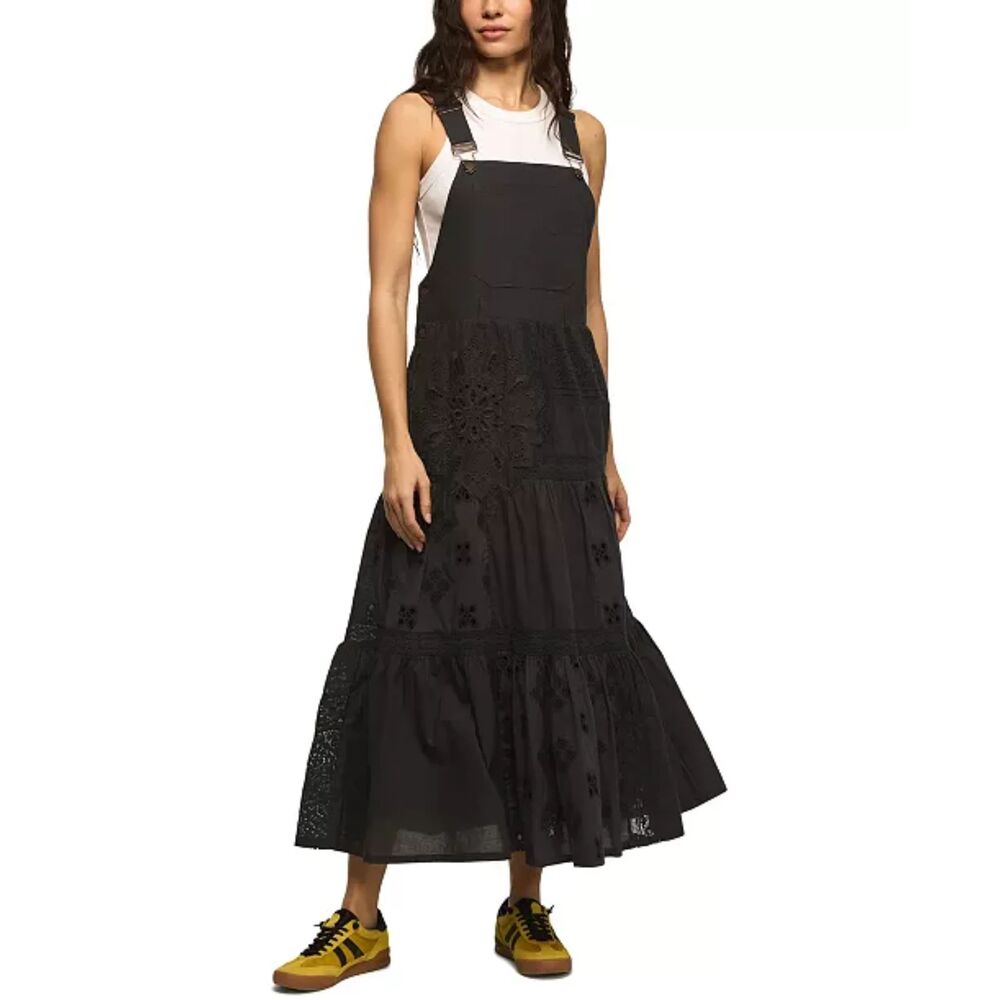 Lucky Brand Women's Cutwork Overall Maxi Dress Size XS NWT Boho Cotton